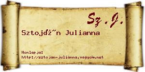 Sztoján Julianna névjegykártya