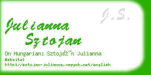 julianna sztojan business card